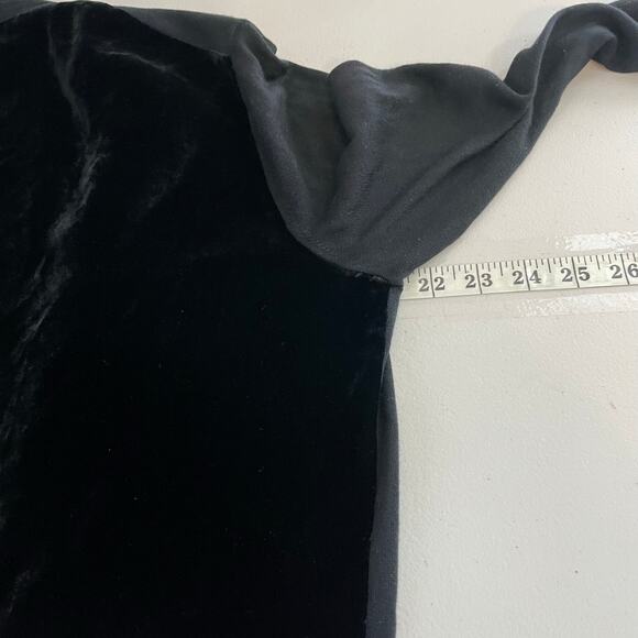 Lafayette 148 Black Long Open Cardigan 100% Silk Velvet back - Picture 11 of 13